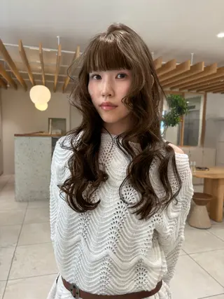 ロング カラー 似合わせカットカラー りおなのヘアスタイル