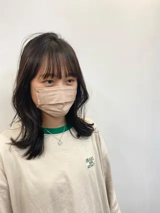 ミディアム カラー 田口 樹理のヘアスタイル