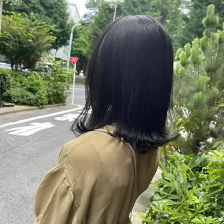 ミディアム カラー yu-ri🩷 韓国ヘアのヘアスタイル