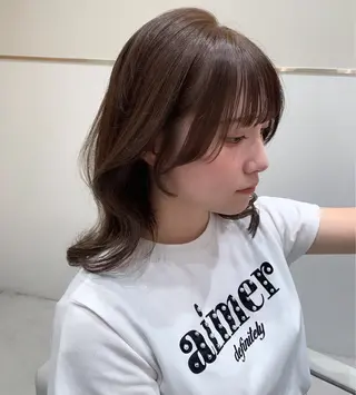セミロング カラー ヘアアレンジ レイヤーカット/ 小塩 萌々香のヘアスタイル
