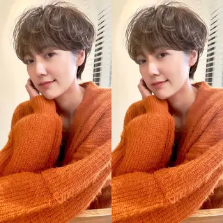 ショート パーマ 【似合わせ・レイヤー ・パーマ】海気のヘアスタイル