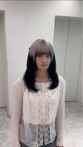 ロング カラー ヘアアレンジ ウルフカット×ハイ トーン職人🤍ゆうひのヘアスタイル