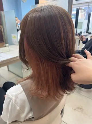 ミディアム カラー ✂︎レディース のメンズカット屋さんのヘアスタイル