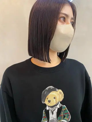 ショート カラー センターパート/ 暖色カラーayuのヘアスタイル