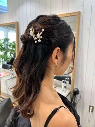 ミディアム ヘアアレンジ ヒロミ/アレンジ/ アンニュイ/透け感のヘアスタイル
