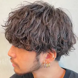 ミディアム パーマ ヘアアレンジ メンズ fifth 石川 凪のヘアスタイル