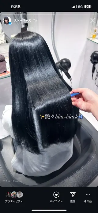 ロング カラー ヘアアレンジ 🦋重くない暗髪🦋 Hana🦋のヘアスタイル