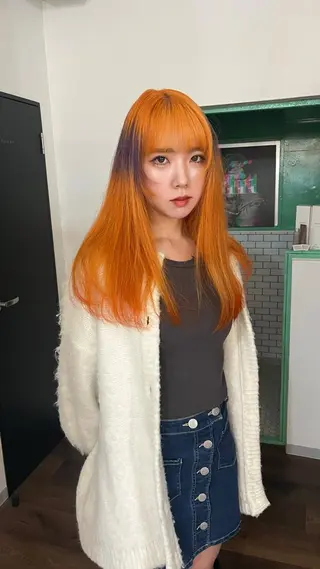 セミロング カラー 💖艶ハイトーン髪質 改善💖ケンシンのヘアスタイル