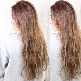 ロング カラー ケアブリーチ /髪質 改善/古橋圭史郎のヘアスタイル
