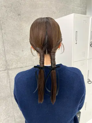 ロング ヘアアレンジ 卒業式お呼ばれ🕊️ ヘアセット✴︎ミキのヘアスタイル