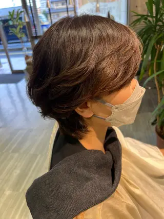 ミディアム パーマ 【南草津】髪質改善 ヘナカラー＆縮毛矯正のヘアスタイル