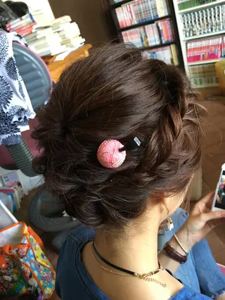 セミロング ロング ヘアアレンジ G LUX 清水のマツエク・マツパデザイン