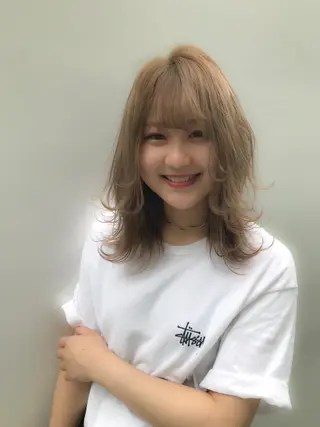 ミディアム カラー 髪質改善🌟 TAKERUのヘアスタイル
