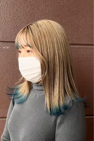 ミディアム カラー 福田 しずくのヘアスタイル