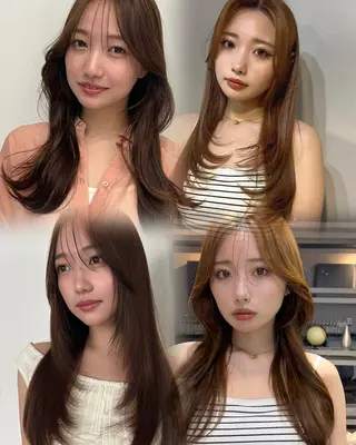 セミロング 恵比寿韓国レイヤー× 艶透明感カラー大場のヘアスタイル