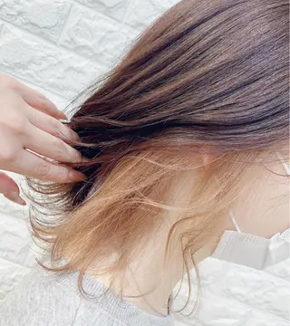 ミディアム カラー 福森 みずきのヘアスタイル