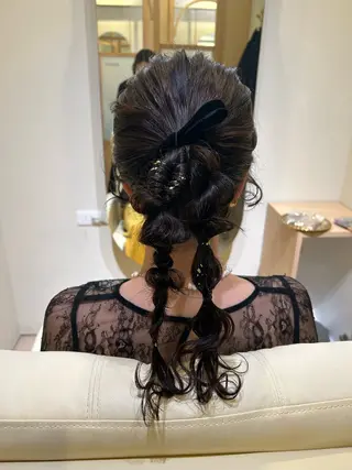 セミロング ボウ🪞ヘアセット /メイク/マツパのマツエク・マツパデザイン