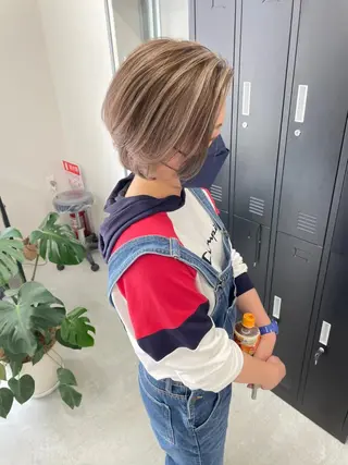 ミディアム カラー パーマ ヘアアレンジ アイブロウ ネイル マツエク・マツパ カラー特化サロン大阪 ルービック江坂/新城のヘアスタイル