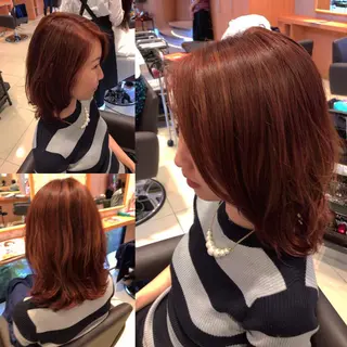 ミディアム カラー レイヤーカット匠 イソザキノリユキのヘアスタイル