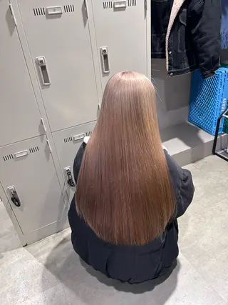 ロング カラー パーマ ヘアアレンジ メンズ キッズ ブリーチなしカラー/ ブラウン/レイヤーのヘアスタイル