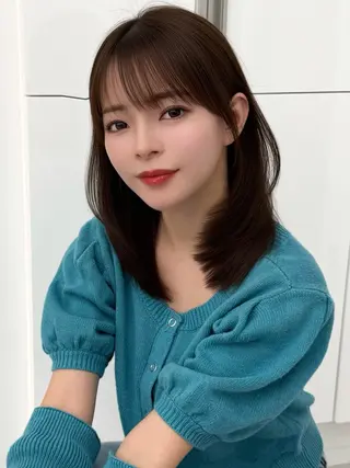 セミロング カラー ヘアアレンジ 顔周り&ミディアム 特化/池袋/kokiのヘアスタイル