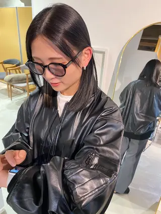 ミディアム カラー 安藤 結花のヘアスタイル