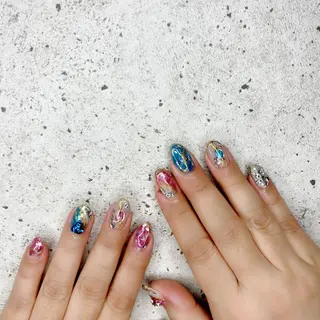 ミディアム カラー パーマ ヘアアレンジ メンズ キッズ ネイル マツエク・マツパ Salon Ｋのネイルデザイン