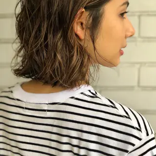 ショート カラー パーマ ヘアアレンジ 髪質改善🩵縮毛矯正 代々木/木下のヘアスタイル
