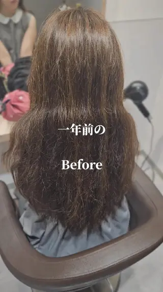 セミロング カラー 縮毛矯正をしている人 のためのカラーのヘアスタイル