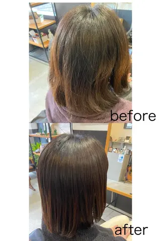 ミディアム 💫縮毛矯正/ カット💫徳永あい子のヘアスタイル