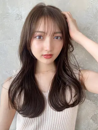 セミロング カラー 顔周り/くびれヘア 韓国ヘア💕風間るなのヘアスタイル