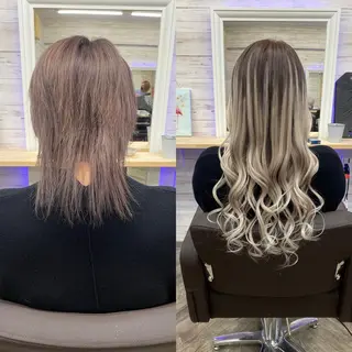 ロング カラー ヘアアレンジ アイブロウ LAVENDIA 初音のヘアスタイル