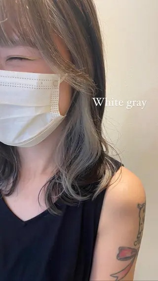 ミディアム カラー ヘアアレンジ マツエク・マツパ 奈良 彩華のヘアスタイル