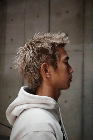 ショート カラー メンズ ニュアンスパーマ/ メンズカット田島勇樹のヘアスタイル