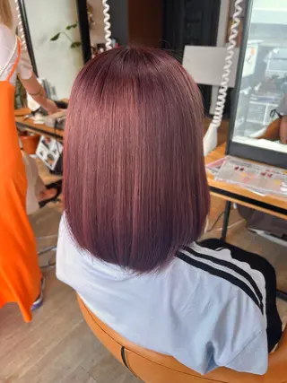ミディアム 艶髪カラー┊︎ レイヤーボブ🍀きりのヘアスタイル