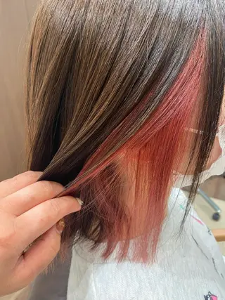 ミディアム カラー 大輪 日向子のヘアスタイル