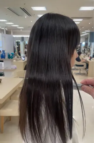 ロング シャドウパーマ／骨格 矯正カット　トモキのヘアスタイル