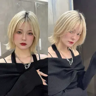 ミディアム ウルフ/レイヤー/ ボブ/大石晴也🦋のヘアスタイル