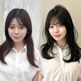 セミロング カラー COA GINZA 空也/前髪/顔まわりのヘアスタイル