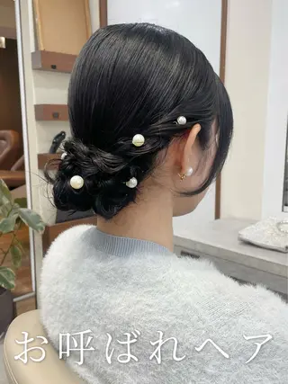 セミロング ヘアアレンジ 韓国風パーマ/ヘア セット/店長みづきのヘアスタイル