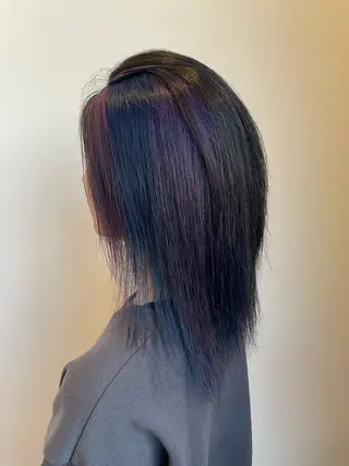 セミロング カラー Ammi hair所属・YUI/ ブリーチカラー🌷のヘアスタイル