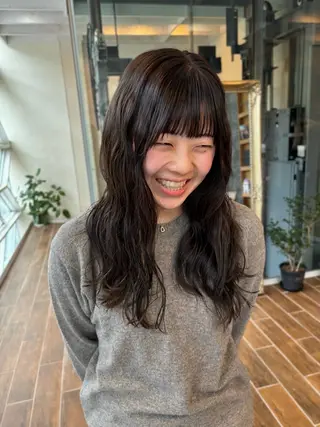 ロング パーマ ハイトーン/デザイン カラー/るいのヘアスタイル