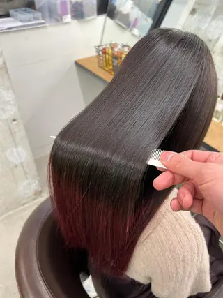セミロング カラー パーマ ヘアアレンジ 【ヘアケア特化型】 newi天王寺のヘアスタイル