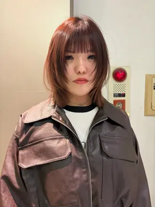 ミディアム カラー ショート／ボブ／レイ ヤーいくらまゆのヘアスタイル