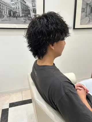 ミディアム パーマ メンズ メンズヘア/レイヤー /ボブ山内春輝のヘアスタイル