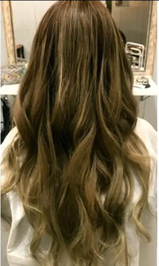 セミロング カラー チビ編み込みエクステ シールEXどぅ〜すのヘアスタイル
