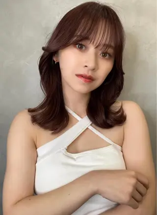 ミディアム レイヤー縮毛矯正 ささきすずね💗のヘアスタイル