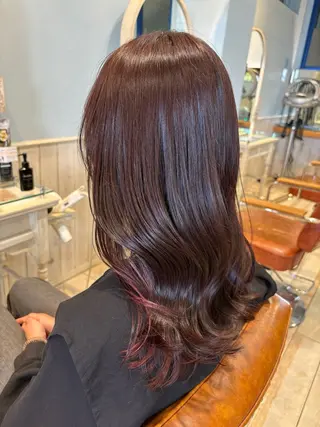 ロング カラー 艶カラー👾ブリーチ なし暖色👾ユースケのヘアスタイル