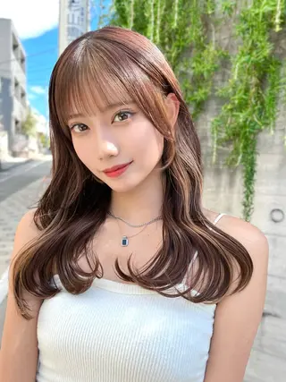 ロング けんけん cachecacheのヘアスタイル