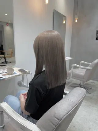 セミロング カラー ほの カラー特化/ ブリーチ/ボブのヘアスタイル